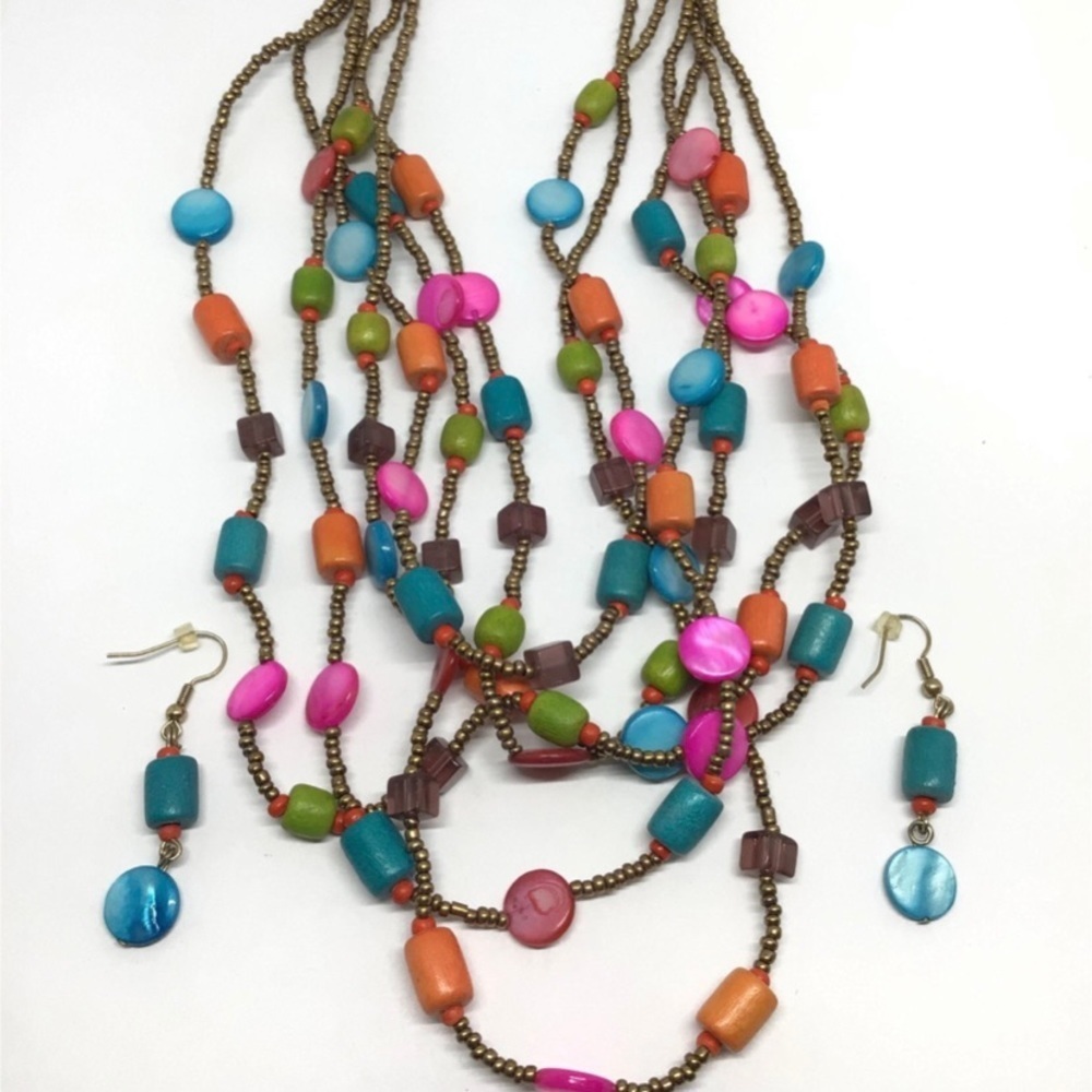 Colorful beaded‎ jewelry set